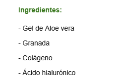 GEL DE ALOE VERA CON GRANADA